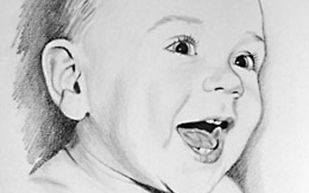 Portrait Baby Bleistiftzeichnung